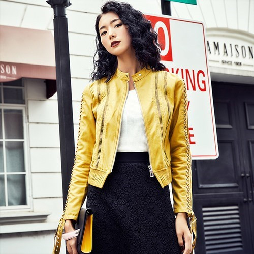 ÚJ modell női bőrdzseki fűzős három színben