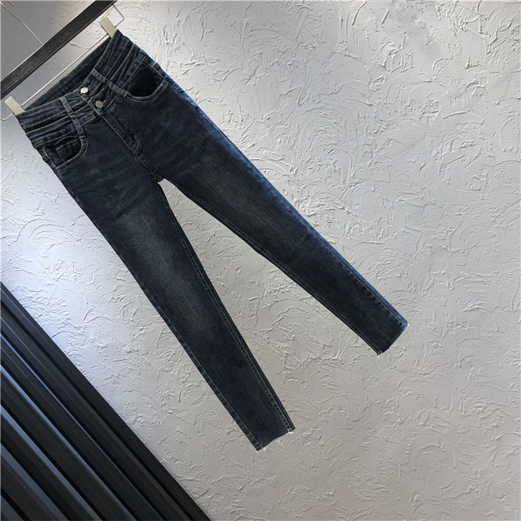 Modern női farmer magas derékkal, gombokkal, kék és fekete színben