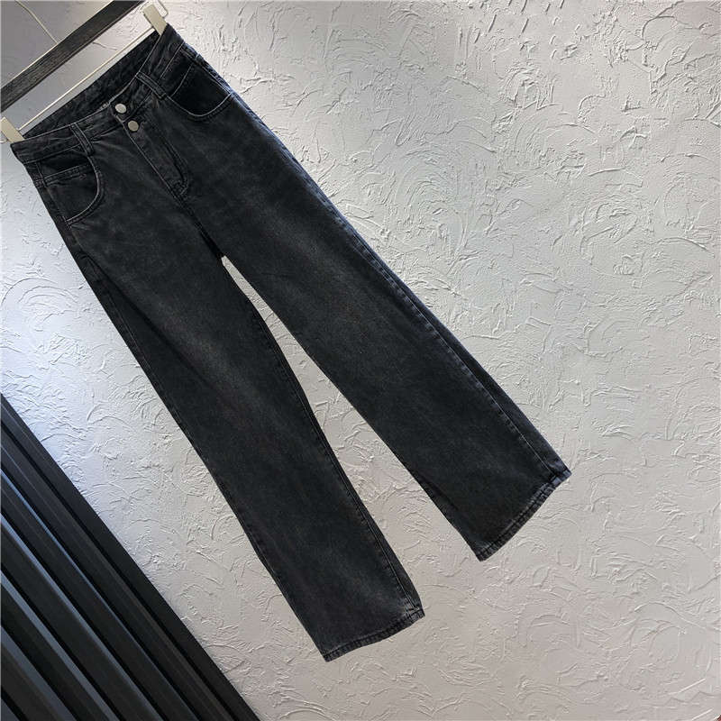 Stílusos női farmer kék és fekete színben, magas derékkal