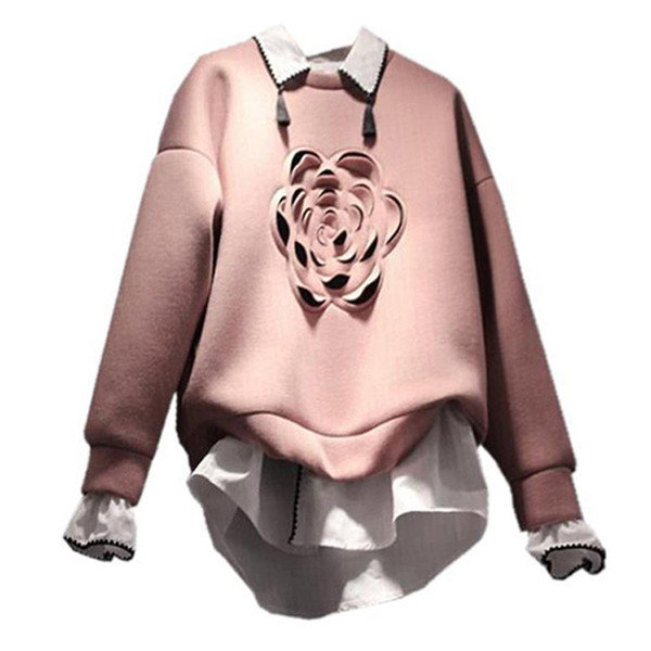 Aktuális női blúz 3D elemekkel, rózsaszínben