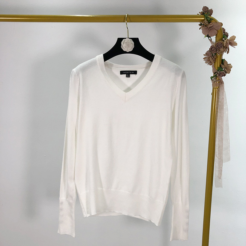 Vékony kötésből készült női alkalmi pulóver három színben