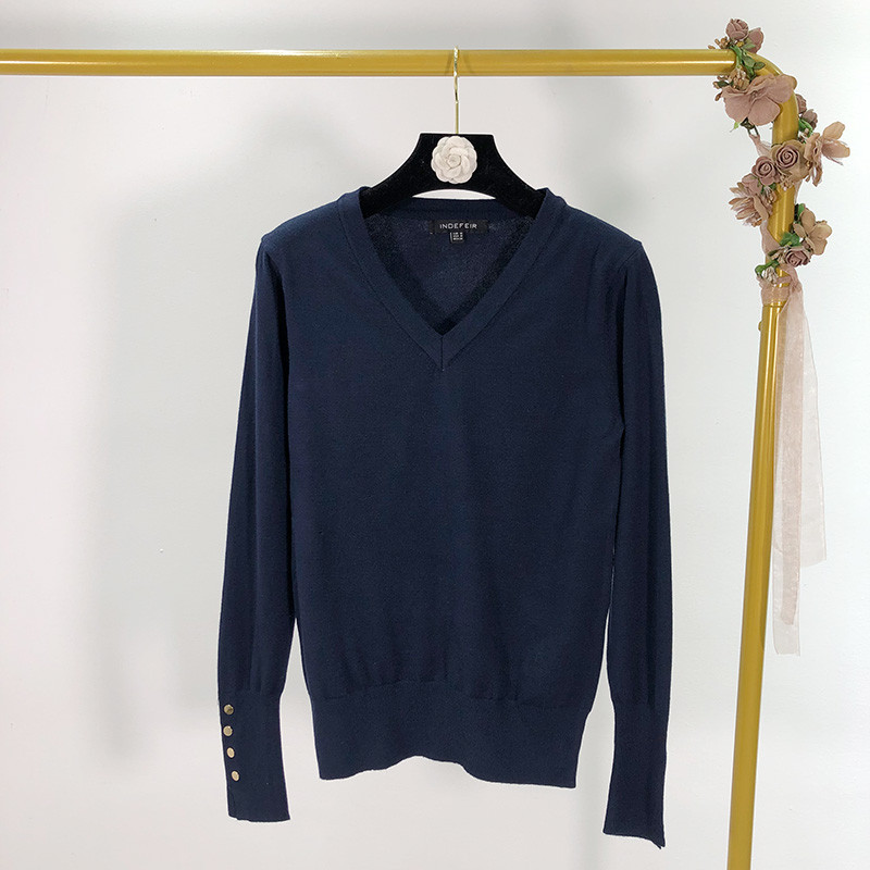 Vékony kötésből készült női alkalmi pulóver három színben