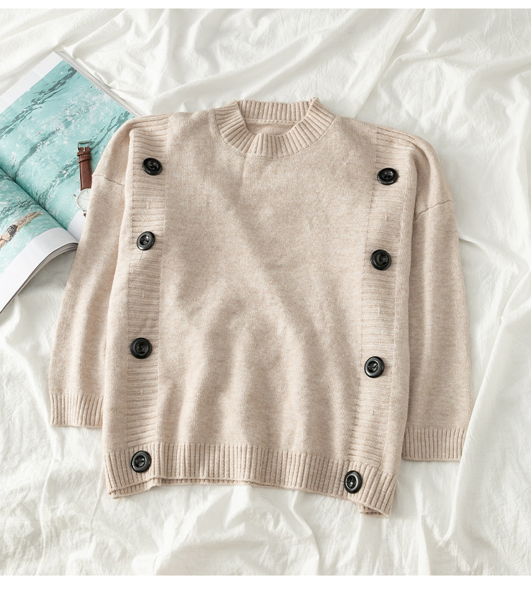 Modern női pulóver négy színben, gombokkal