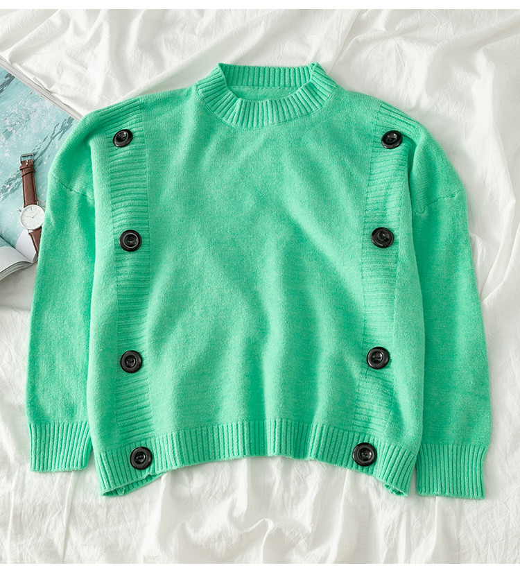 Modern női pulóver négy színben, gombokkal