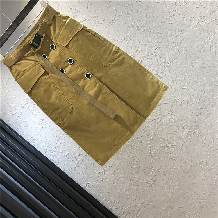 Lezser női farmerszoknya magas derékkal és övvel három színben