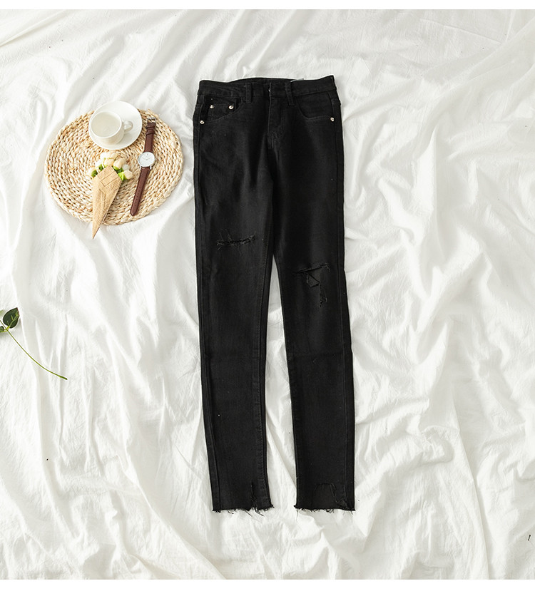 Modern női farmer szürke és fekete színben, magas derékkal