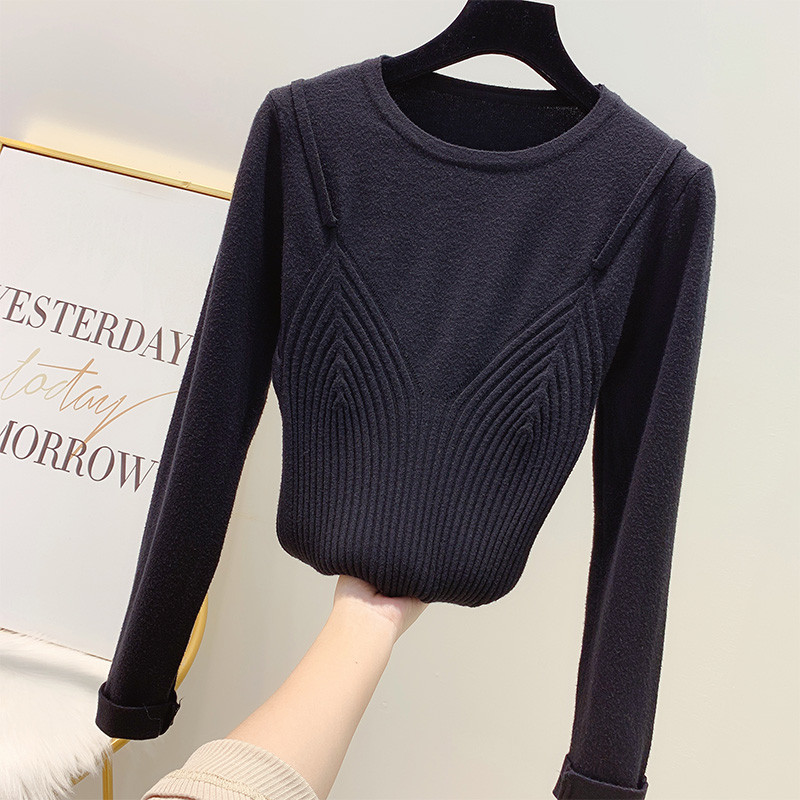 Modern női pulóver O-nyakkal, négy színben