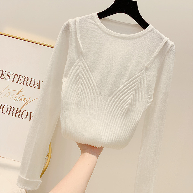 Modern női pulóver O-nyakkal, négy színben