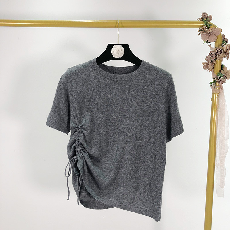 tricou dama cu maneci scurte si cravate in mai multe culori