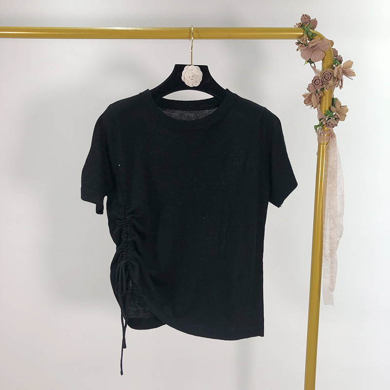 tricou dama cu maneci scurte si cravate in mai multe culori