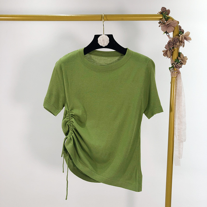 tricou dama cu maneci scurte si cravate in mai multe culori