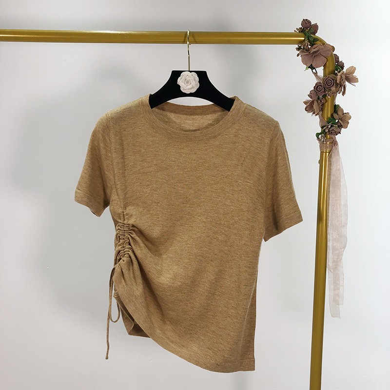 tricou dama cu maneci scurte si cravate in mai multe culori