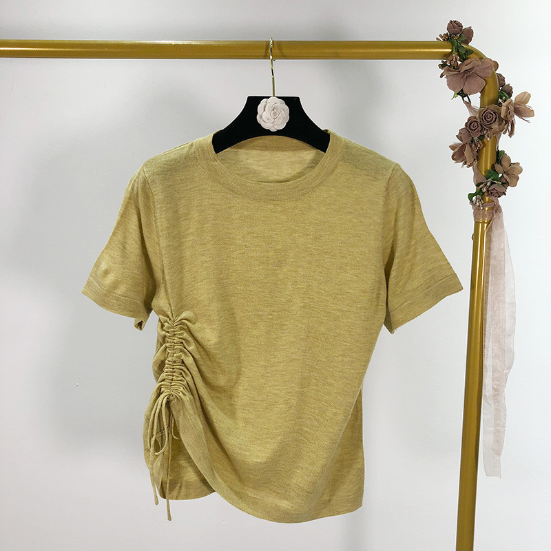 tricou dama cu maneci scurte si cravate in mai multe culori