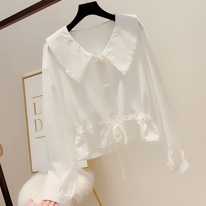 Női ing gombokkal és nyakkendővel három színben