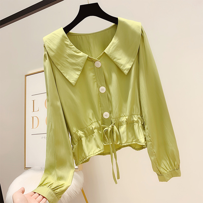 Női ing gombokkal és nyakkendővel három színben