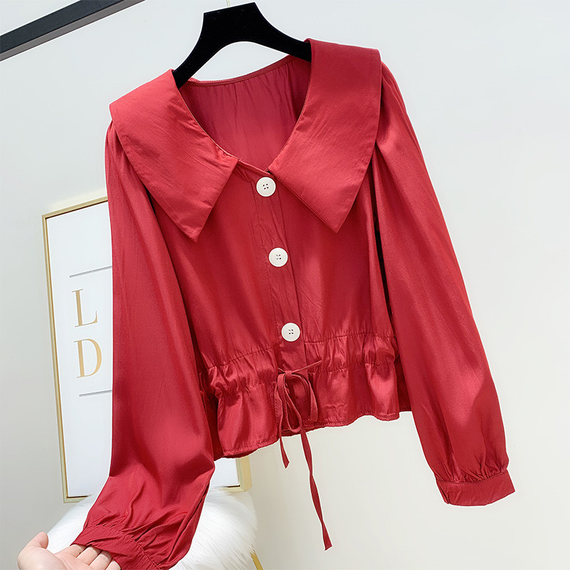 Női ing gombokkal és nyakkendővel három színben