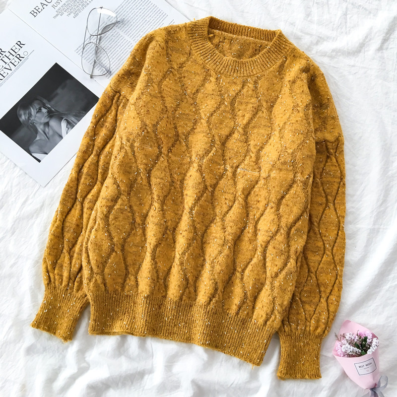 Καθημερινό  γυναικείο  πουλόβερ σε τρία χρώματα με λαιμό O