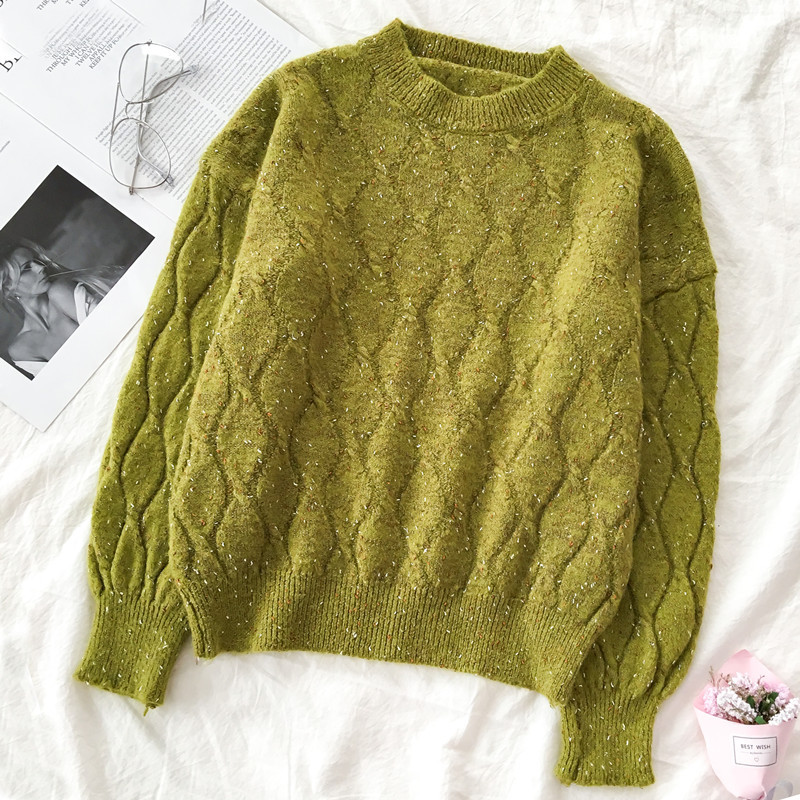 Καθημερινό  γυναικείο  πουλόβερ σε τρία χρώματα με λαιμό O