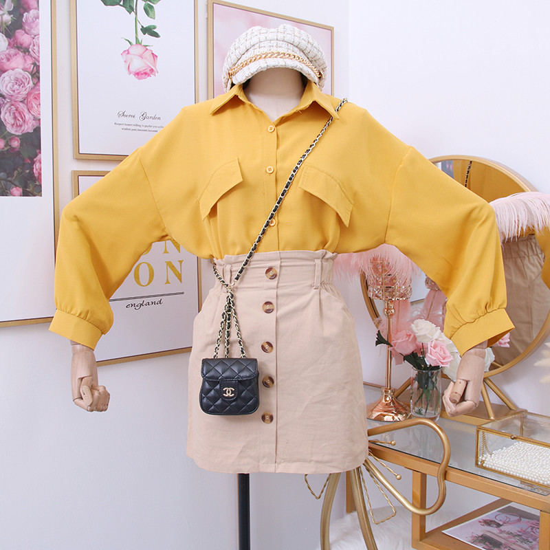 Aktuális női ing klasszikus gallérral és 7/8-as ujjal - több színben