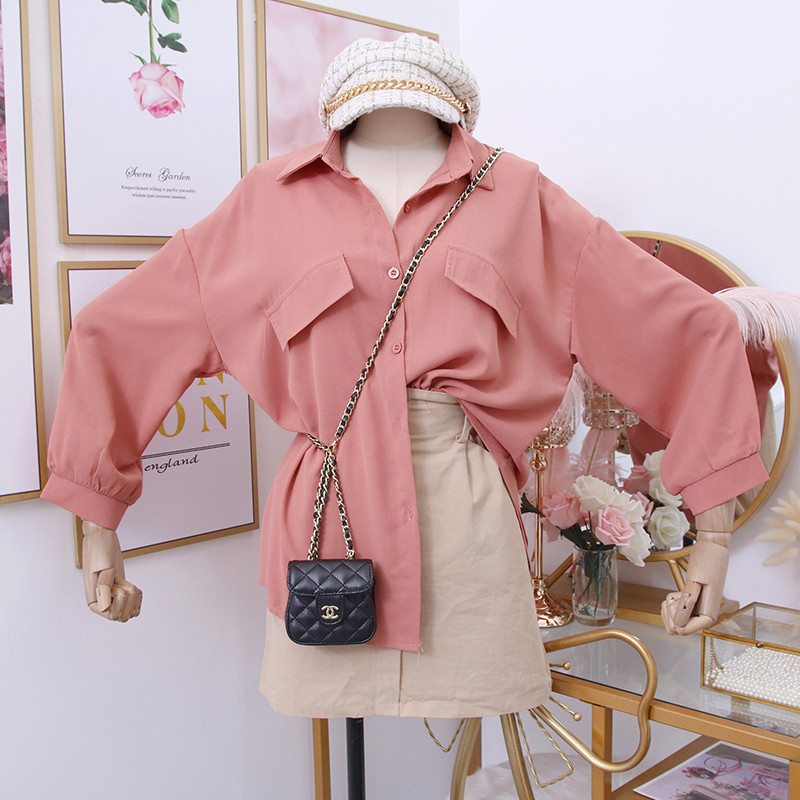 Aktuális női ing klasszikus gallérral és 7/8-as ujjal - több színben