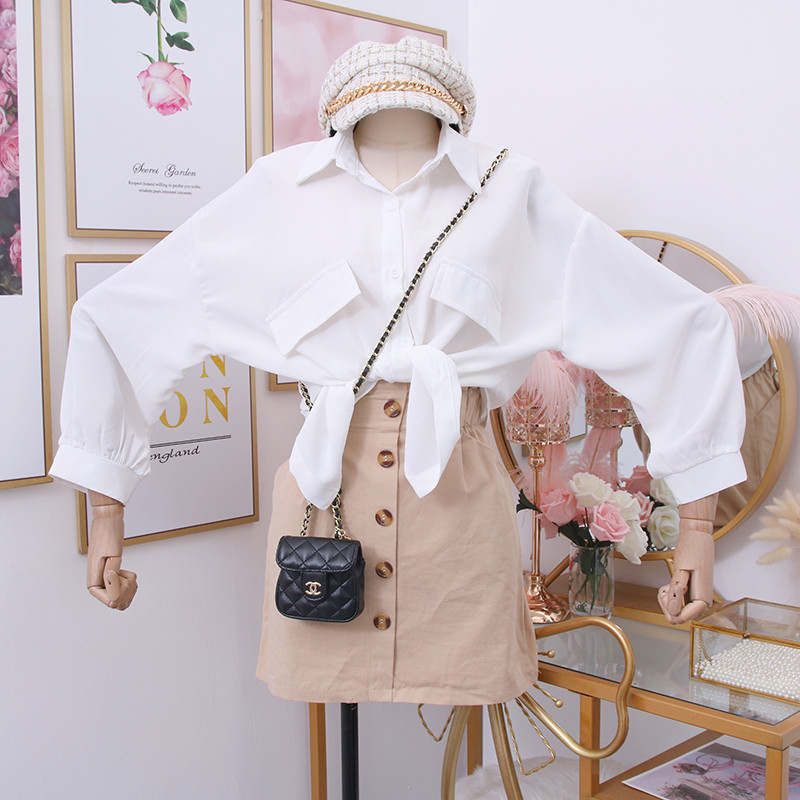 Aktuális női ing klasszikus gallérral és 7/8-as ujjal - több színben