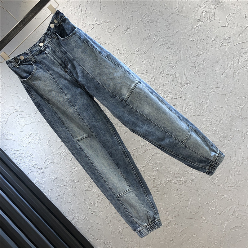 Blugi de dama eleganti in albastru si negru model lat