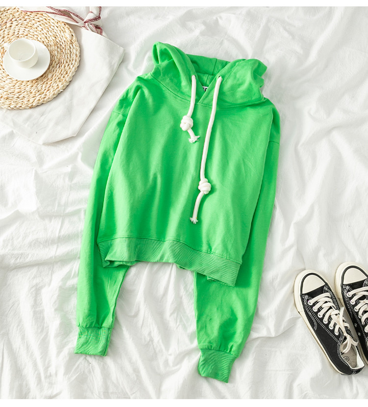 Bluza de dama in verde si galben cu cravate si gluga