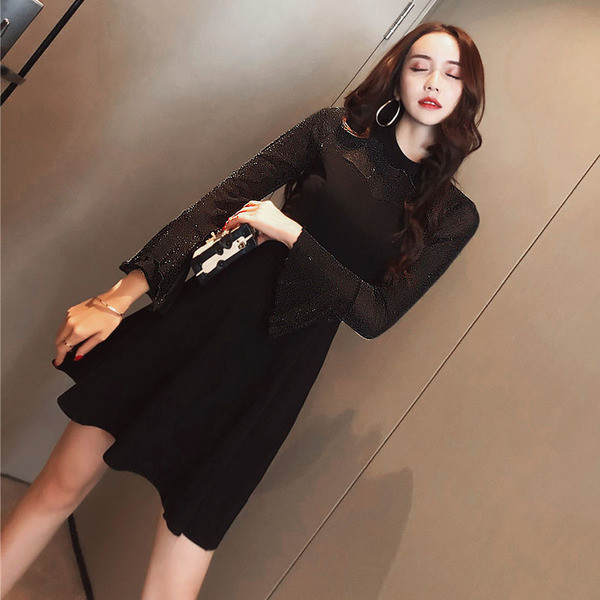 Rochie de dama modern model nou cu efect stralucitor si maneci lotus