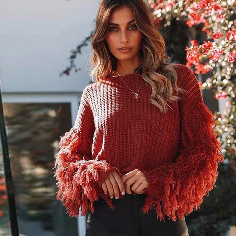 Pulover de dama modern cu decolteu O in mai multe culori