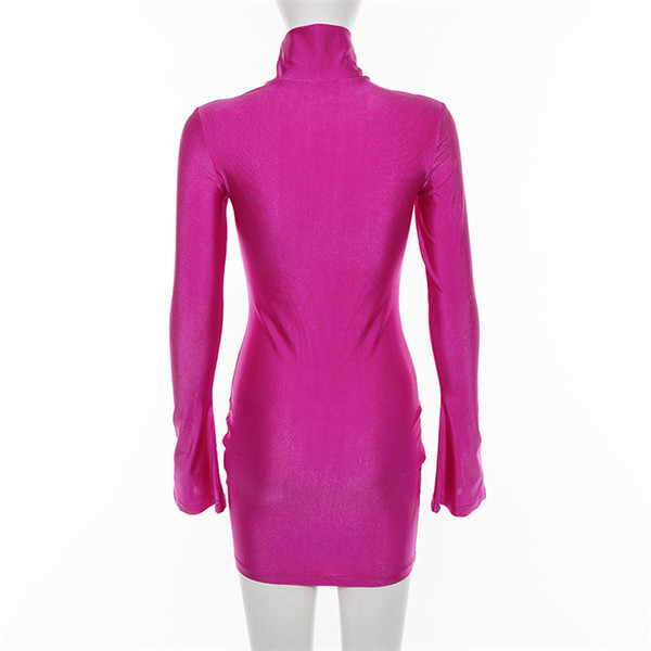 Modern női ruha Slim - rózsaszín modell