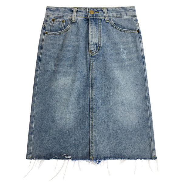 Női modern farmerszoknya - egyenes modell két színben