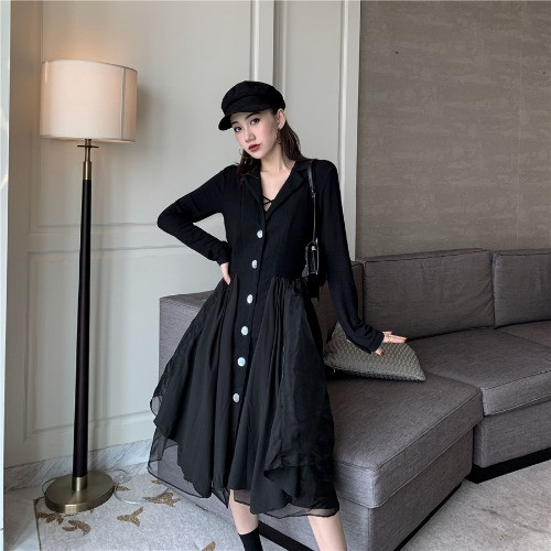 Rochie casual dama in doua culori - model croiat