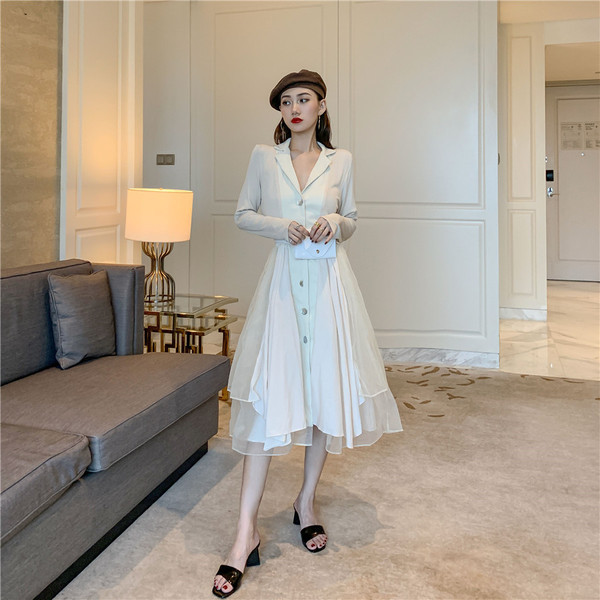 Rochie casual dama in doua culori - model croiat