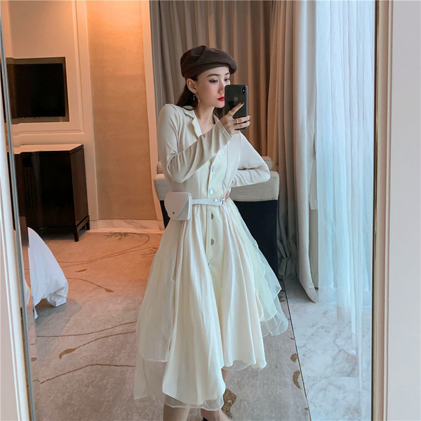 Rochie casual dama in doua culori - model croiat