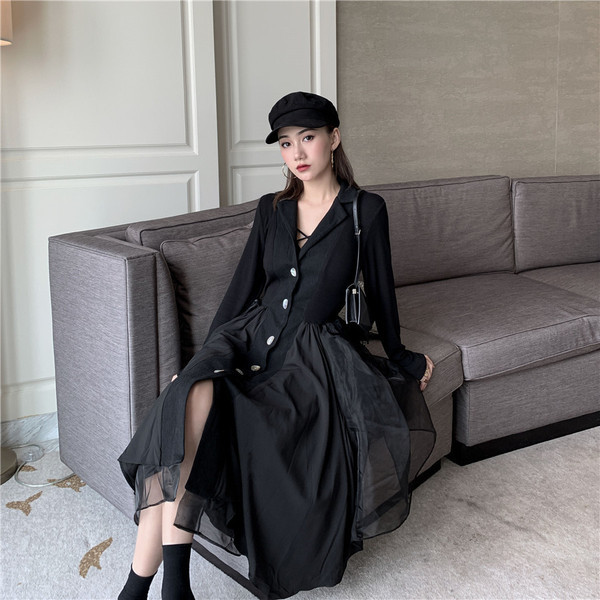 Rochie casual dama in doua culori - model croiat