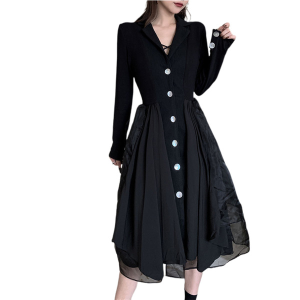 Rochie casual dama in doua culori - model croiat