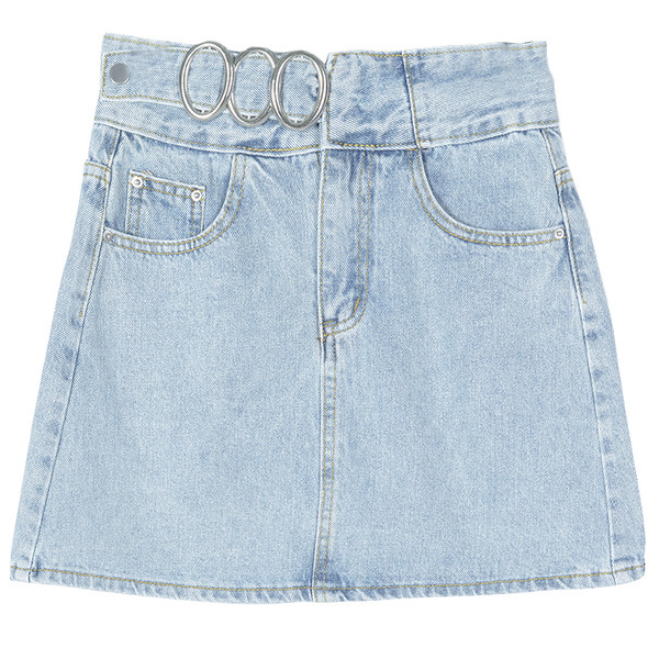 Női lezser farmerszoknya kék színben, fém elemmel