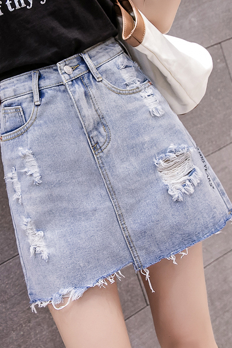 Fusta topică de damă în albastru cu motive rupte