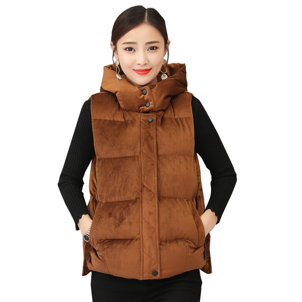 Új modell női mellény kapucnis rózsaszín, barna és zöld színekben