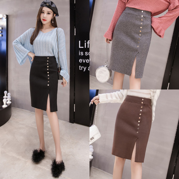 Fusta de dama in trei culori cu fanta