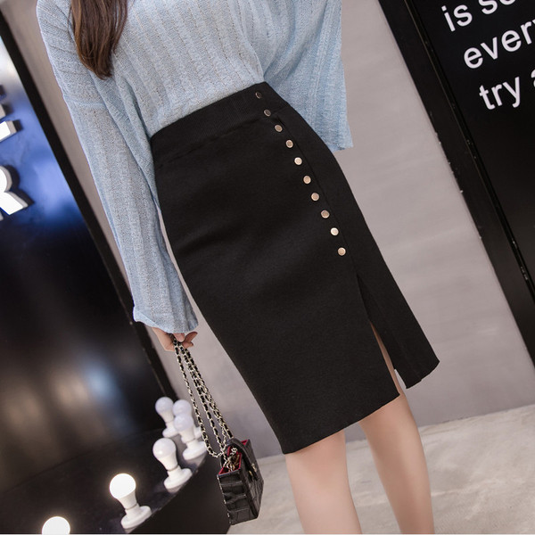 Fusta de dama in trei culori cu fanta