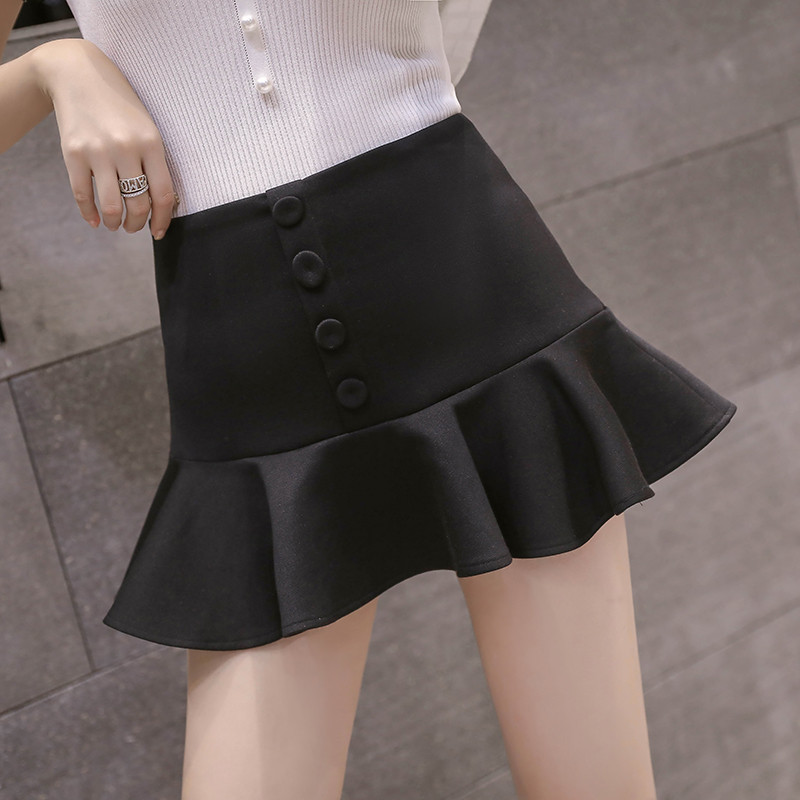 Fusta scurta moderna de dama in doua culori cu talie inalta