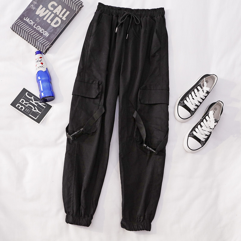 Pantaloni de dama sport si casual cu buzunare in negru si bej