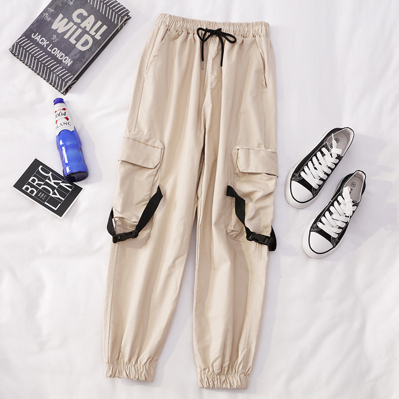 Pantaloni de dama sport si casual cu buzunare in negru si bej