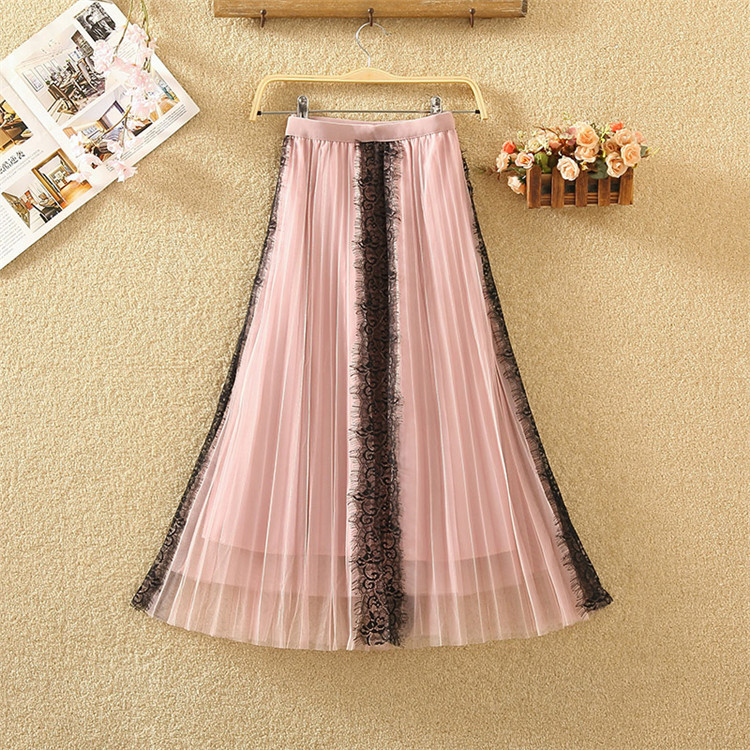 Fusta de dama moderna in mai multe culori cu dantela