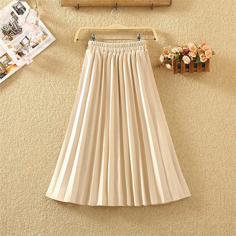 Fusta de dama plisata in patru culori cu talie inalta