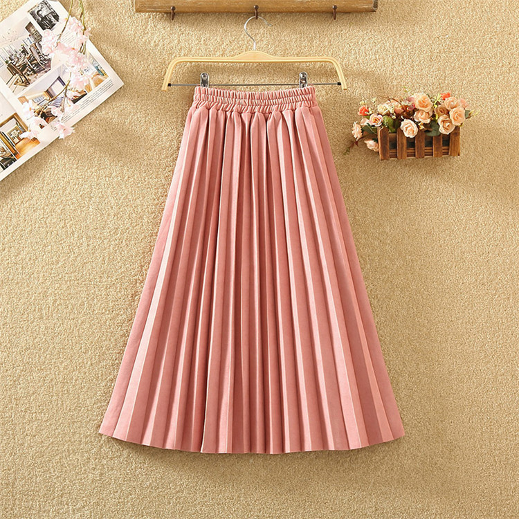 Fusta de dama plisata in patru culori cu talie inalta