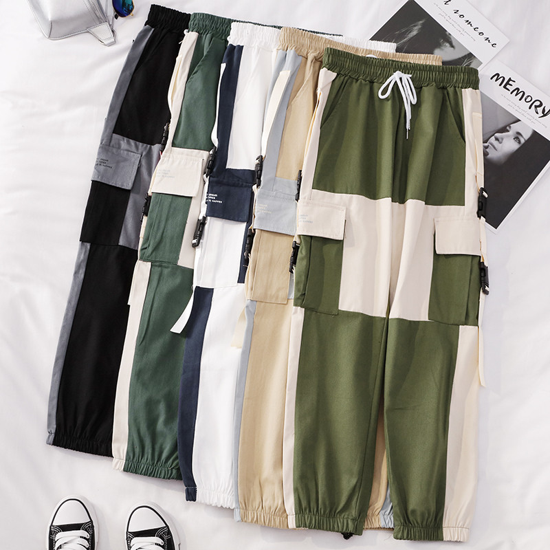 Γυναικεία casual παντελόνια με πλευρικές τσέπες και ελαστική μέση σε πολλαπλά χρώματα