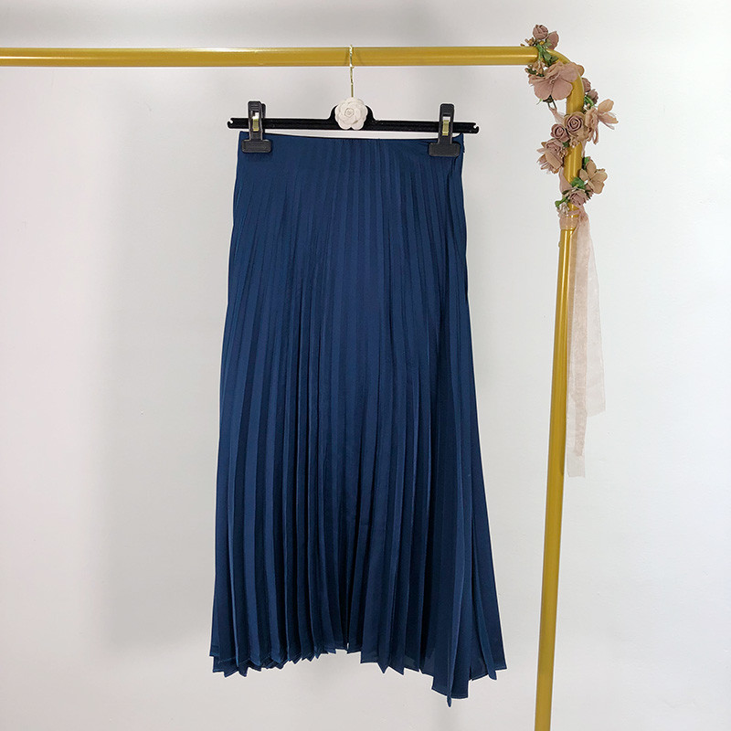 Fusta lunga plisata dama cu talie elastica - doua culori