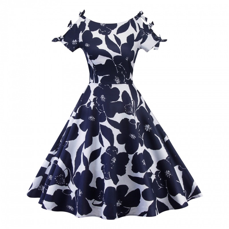 Rochie moderna de dama cu maneci scurte in doua culori